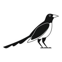 Cute magpie icon, simple style vector