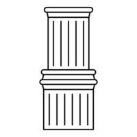 Greek pillar icon, outline style vector
