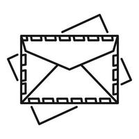 icono de sobre postal, estilo de contorno vector