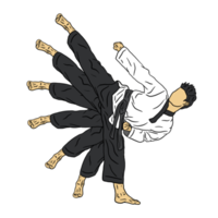 ilustração de taekwondo de chute lateral png