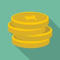 Concept coin icon, flat style vector