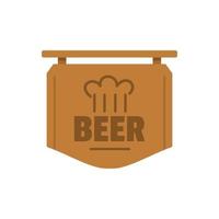 Beer label icon, flat style. vector