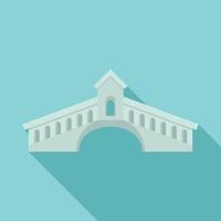 icono de puente de arquitectura, tipo plano vector