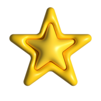 realistic 3D star shapes on transparent background png