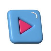 Iconos 3D de estilo minimalista para la interfaz de aplicaciones y páginas web. diseño de interfaz de usuario botón de concepto de jugador. png