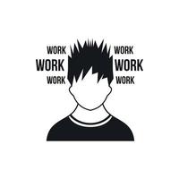 Man and work words icon, simple style vector