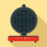 Round waffle machine icon, flat style vector