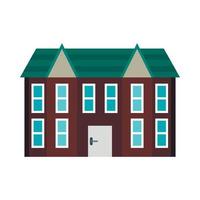 Brown two storey house icon, flat style vector