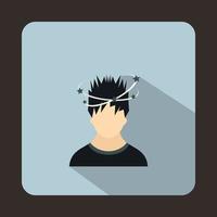 Man with dizziness icon, flat style vector