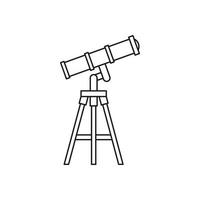 icono de telescopio en estilo de esquema vector