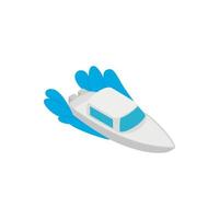 Boat on waves icon, isometric 3d style vector