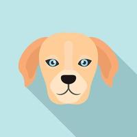 icono de cabeza de perro, estilo plano vector