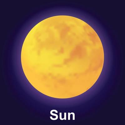 Sun icon, isometric style