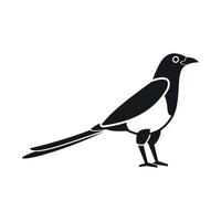 icono de urraca de pájaro, estilo simple vector