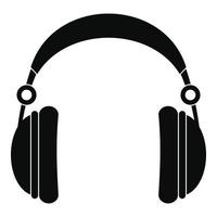 Headphones icon, simple style vector