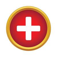 Plus icon, simple style vector