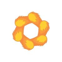Orange abstract circle icon, cartoon style vector