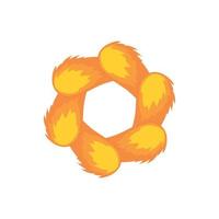 Orange abstract circle icon, cartoon style vector