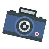 Photo camera icon, flat style vector