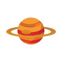 Saturn planet icon in cartoon style vector