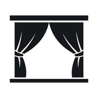 Curtain on stage icon, simple style vector