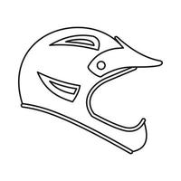 icono de casco de bicicleta, estilo de contorno vector