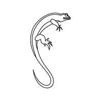 Lizard icon, outline style vector