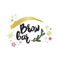 Eyebrow ridge, creative logo in festive motifs with gold vector