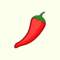 red chili pepper vector illustration. flat icon.