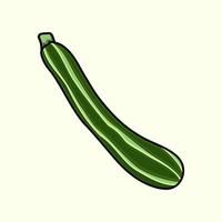 green zucchini vector illustration. vegetable flat icon.