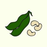 green bean vector illustration. flat icon.