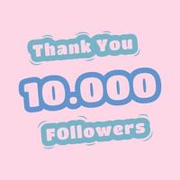 Thank you 10000 social media followers template vector