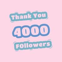 Thank you 4000 social media followers template vector