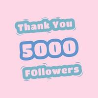 Thank you 5000 social media followers template vector