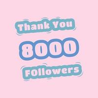 Thank you 8000 social media followers template vector