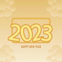 2023 happy new year greeting card with colorful fireworks background vector