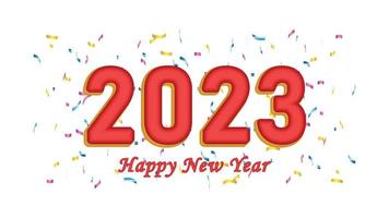 2023 happy new year greeting card with colorful fireworks background vector