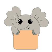 Cute Elephant with poster without text in color for congratulation vector