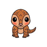 Cute little pangolin cartoon character vector