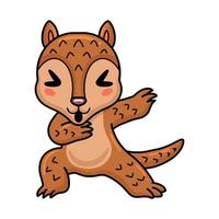 lindo pequeño baile de dibujos animados de pangolín vector