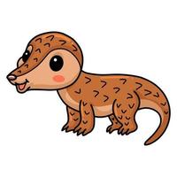 Cute little pangolin cartoon character vector