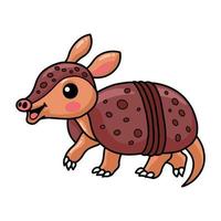 Cute little armadillo cartoon character vector