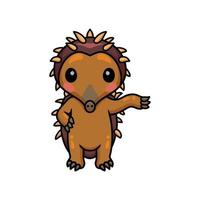 Cute little hedgehog cartoon standing vector