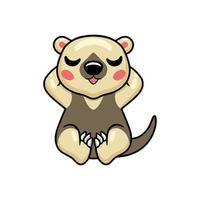 Cute little tamandua cartoon sitting vector