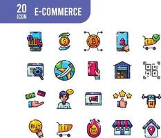 E-Commerce elements - Lineal Color web icon set. Lineal Color collection. Simple vector illustration.
