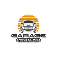 Garage car service and repair logo design template vector