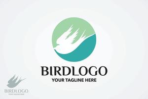 plantilla de diseño de logotipo redondeado de pájaro vector