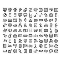 internet computer or technology Line Icon Set vector