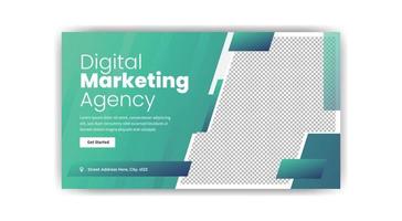 digital marketing thumbnail banner design. creative banner template. vector