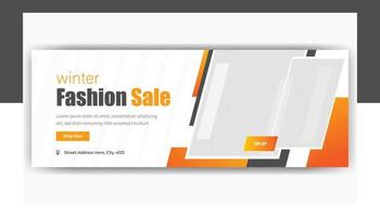 winter fashion sale banner template design vector